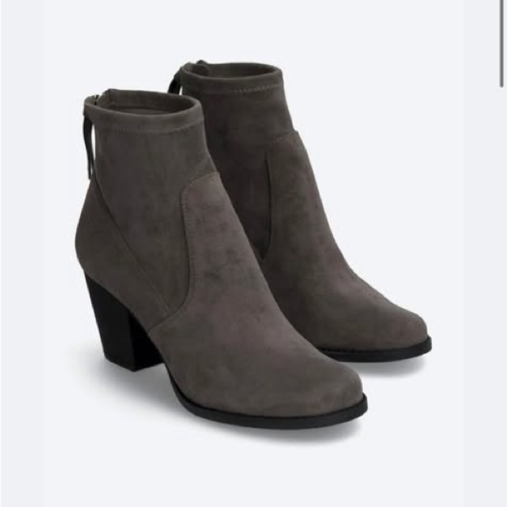 Gray Suede Ankle Boots